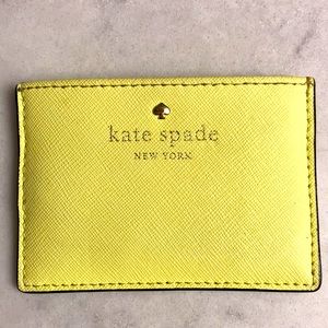 Super cute Kate spade, envelope-style credit card holder in soft yellow
